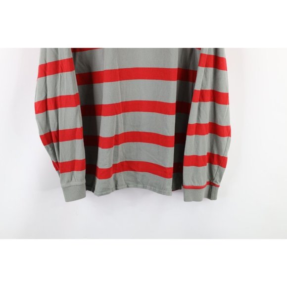 Vintage 90s FILA Mens Small Faded Spell Out Striped Long Sleeve Rugby Polo Shirt - Picture 7 of 7